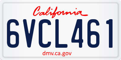 CA license plate 6VCL461