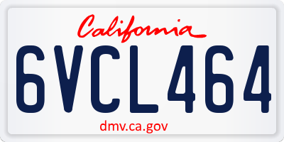 CA license plate 6VCL464