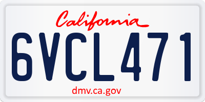 CA license plate 6VCL471