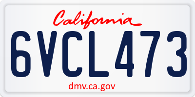 CA license plate 6VCL473