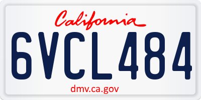 CA license plate 6VCL484