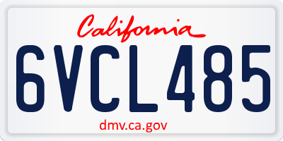 CA license plate 6VCL485