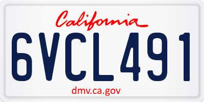 CA license plate 6VCL491