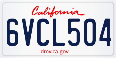 CA license plate 6VCL504