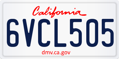 CA license plate 6VCL505