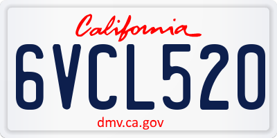 CA license plate 6VCL520