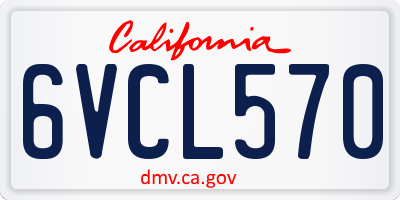 CA license plate 6VCL570