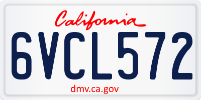 CA license plate 6VCL572