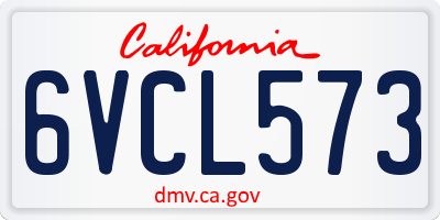 CA license plate 6VCL573