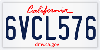 CA license plate 6VCL576