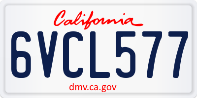 CA license plate 6VCL577