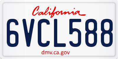 CA license plate 6VCL588