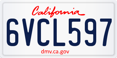 CA license plate 6VCL597