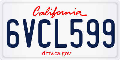 CA license plate 6VCL599