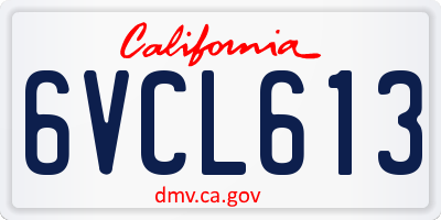 CA license plate 6VCL613