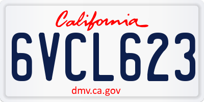 CA license plate 6VCL623