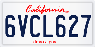 CA license plate 6VCL627
