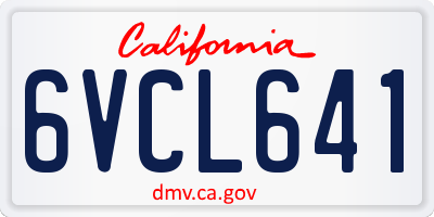CA license plate 6VCL641