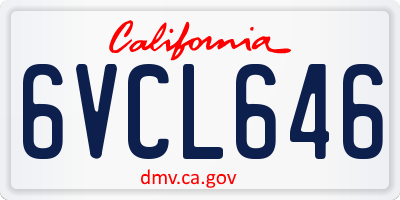 CA license plate 6VCL646