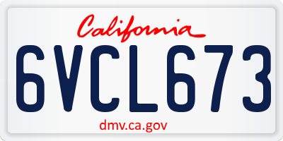 CA license plate 6VCL673