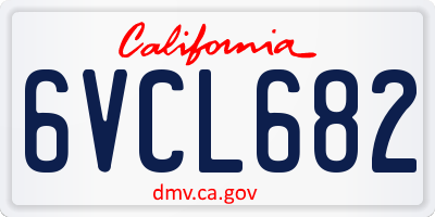 CA license plate 6VCL682