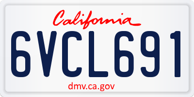 CA license plate 6VCL691