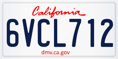 CA license plate 6VCL712