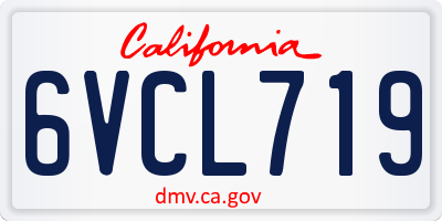 CA license plate 6VCL719