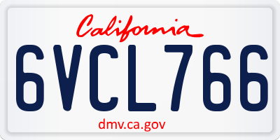 CA license plate 6VCL766