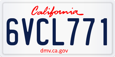 CA license plate 6VCL771