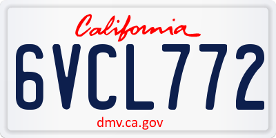 CA license plate 6VCL772