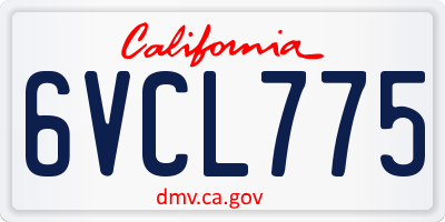 CA license plate 6VCL775