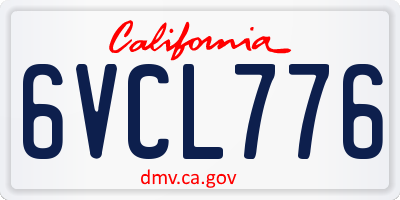 CA license plate 6VCL776