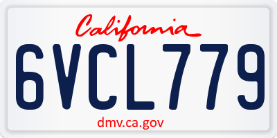 CA license plate 6VCL779