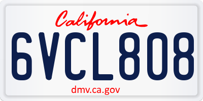 CA license plate 6VCL808