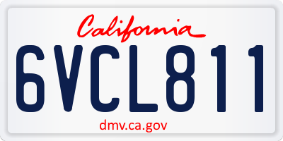 CA license plate 6VCL811