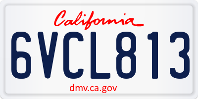 CA license plate 6VCL813