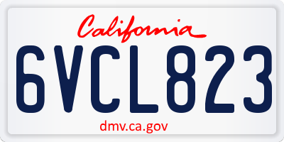 CA license plate 6VCL823