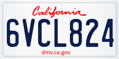 CA license plate 6VCL824