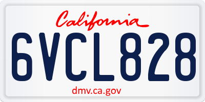 CA license plate 6VCL828