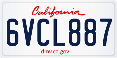 CA license plate 6VCL887