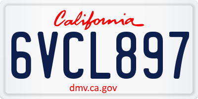 CA license plate 6VCL897