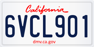 CA license plate 6VCL901