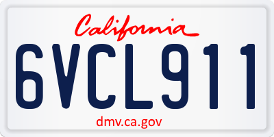 CA license plate 6VCL911