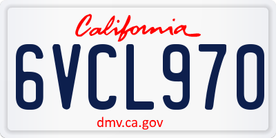 CA license plate 6VCL970