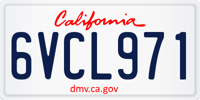 CA license plate 6VCL971