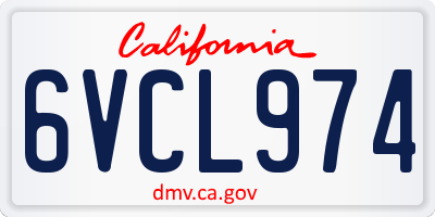 CA license plate 6VCL974