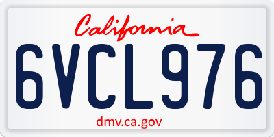 CA license plate 6VCL976