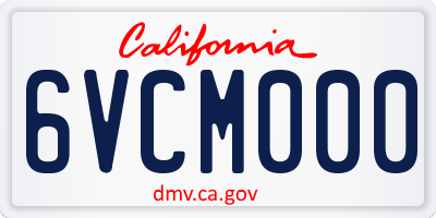 CA license plate 6VCM000