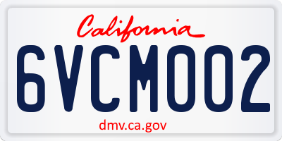 CA license plate 6VCM002